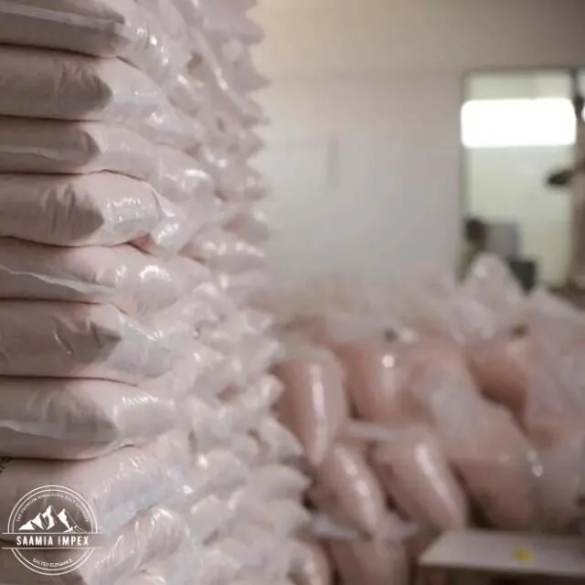 Bulk Himalayan salt packed in export sacks